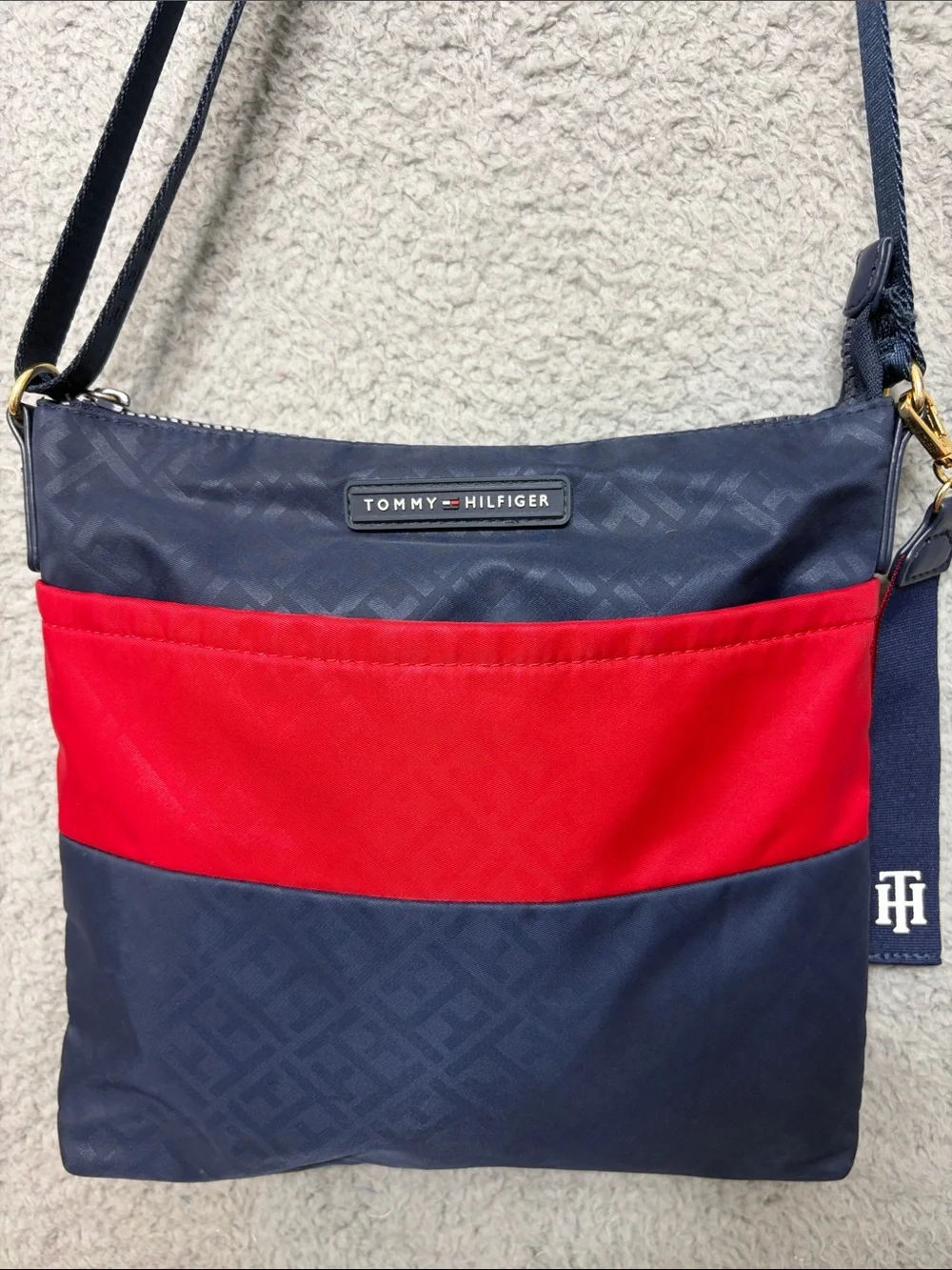 Tommy Hilfiger Navy and Red Shoulder Crossbody